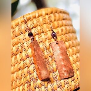 Copper & Amethyst Statement Drop Earrings